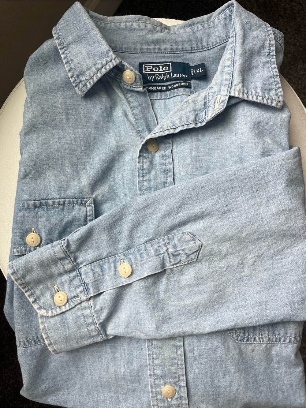Polo Ralph Lauren Dungaree Workshirt XL Light Blue Denim Button-Down Shirt